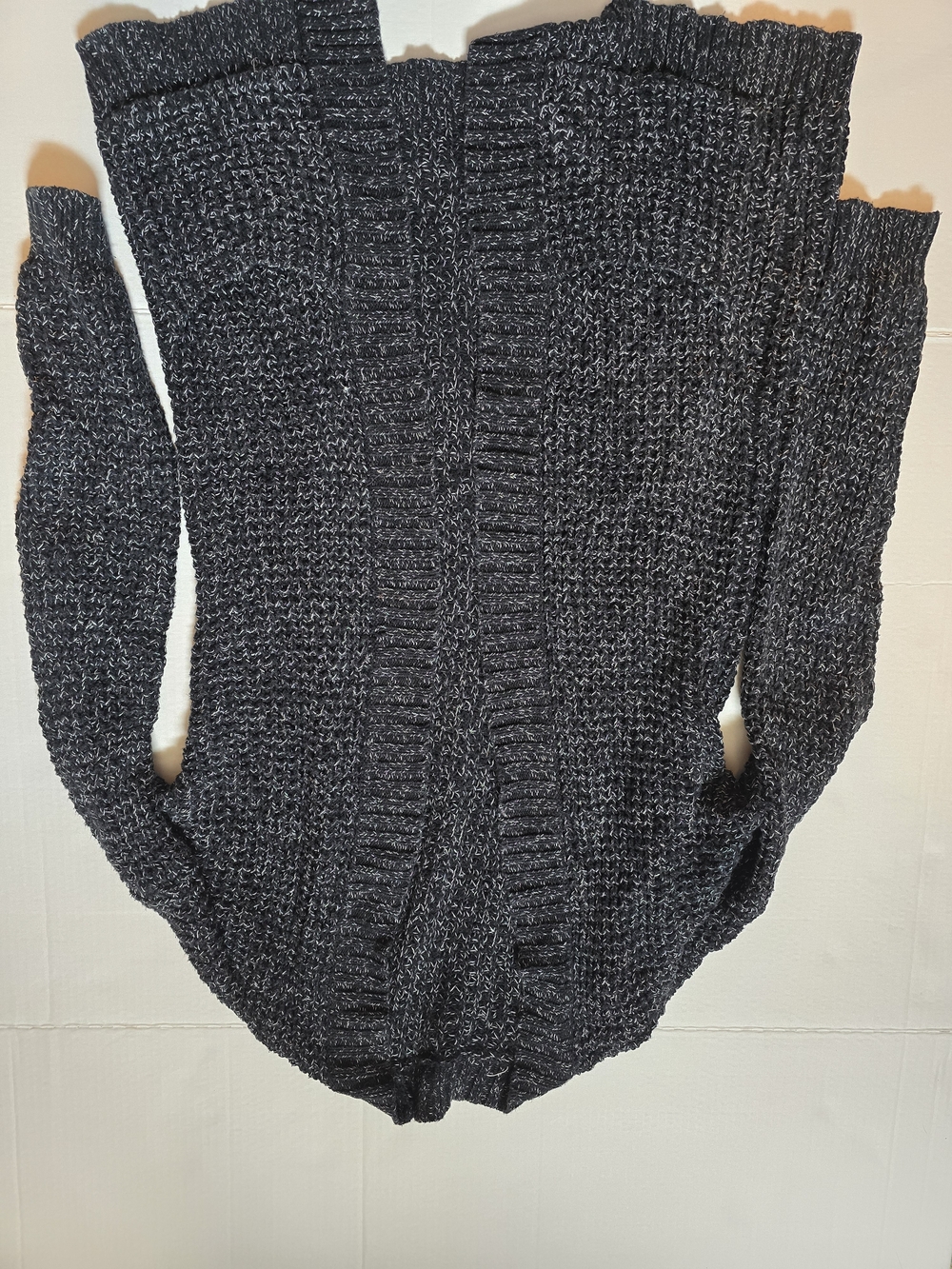 Charcoal Open-Front Women's Knit Cardigan Sweater